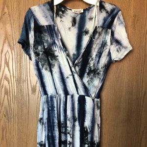 Blue tie dye romper